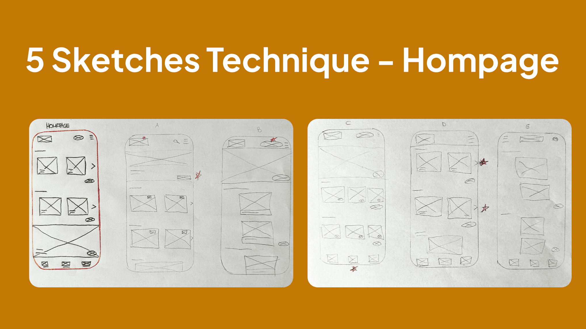 Five Sketches Technique — Homepage Layouts