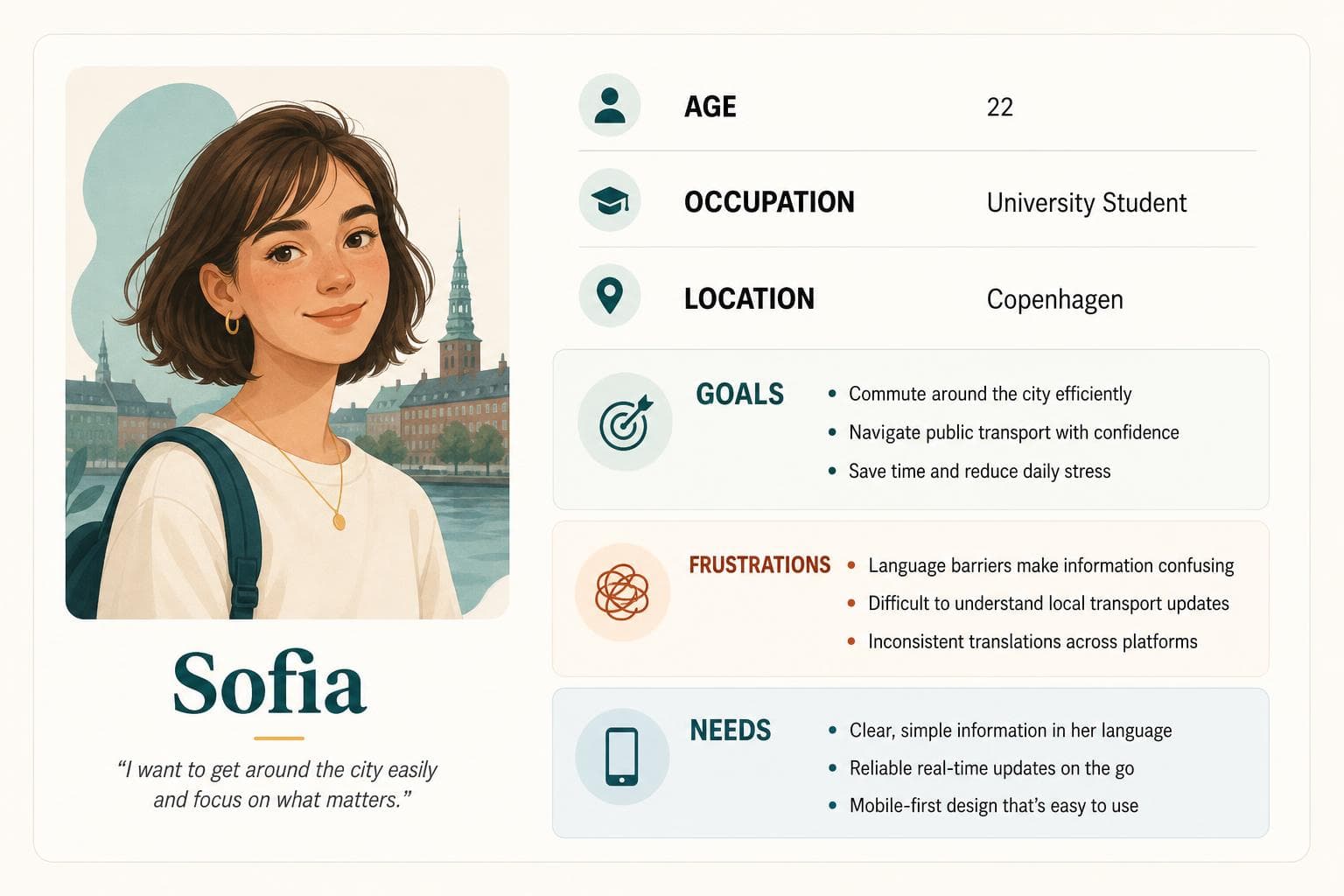 Persona 1 — Commuting University Student